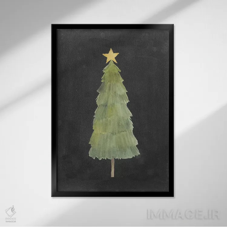 تابلو دکوراتیو مجموعه درخشش کریسمس ف اثر گریس پاپ - نمای قابدار مشکی