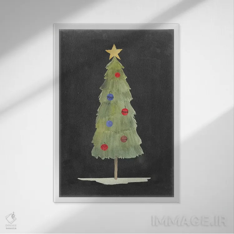 تابلو دکوراتیو درخشش کریسمس دو اثر گریس پاپ - نمای قابدار سفید