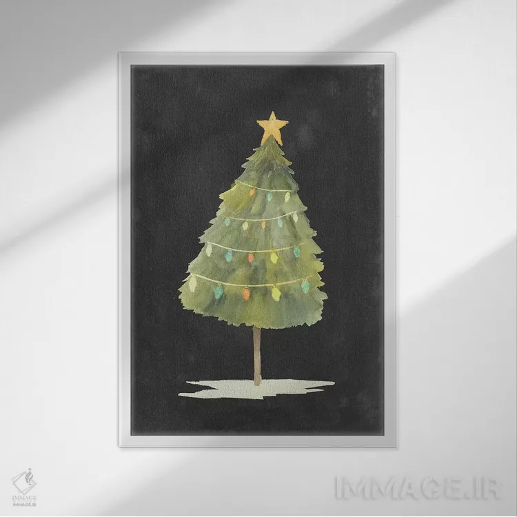 تابلو دکوراتیو درخشش کریسمس یک اثر گریس پاپ - نمای قابدار سفید