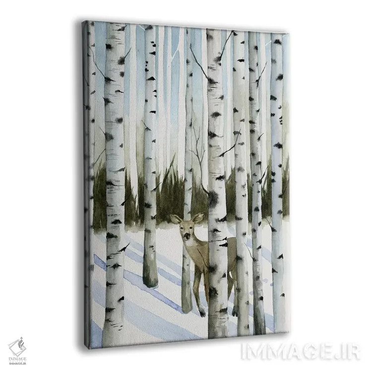 تابلو دکوراتیو گوزن در برف ۲ اثر گریس پاپ - نمای پرسپکتیو محصول