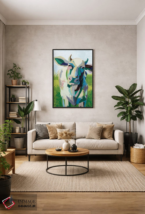 تابلو دکوراتیو گاو نقاشانه دو اثر گریس پاپ - D1B