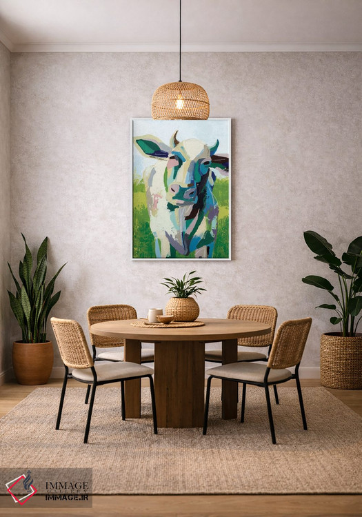 تابلو دکوراتیو گاو نقاشانه دو اثر گریس پاپ - D3W