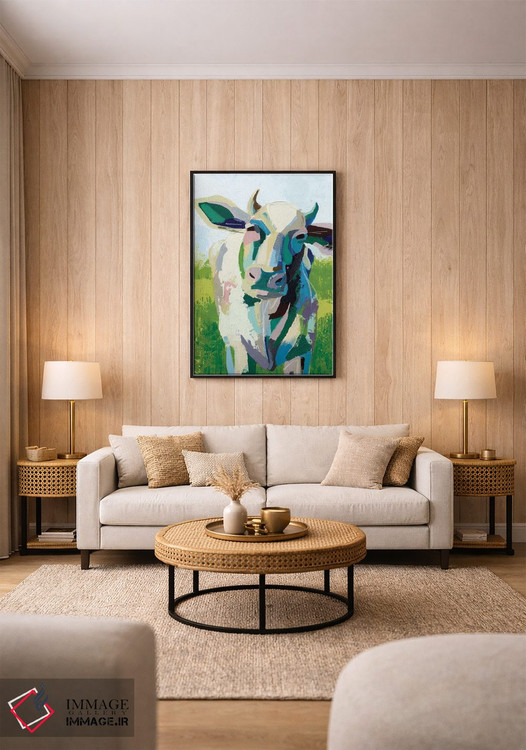 تابلو دکوراتیو گاو نقاشانه دو اثر گریس پاپ - D2B