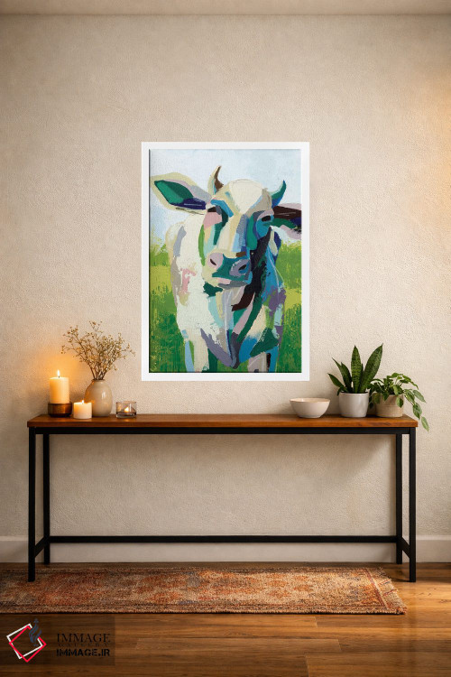 تابلو دکوراتیو گاو نقاشانه دو اثر گریس پاپ - D5W