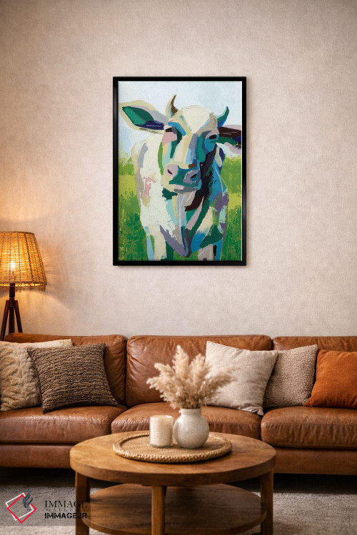 تابلو دکوراتیو گاو نقاشانه دو اثر گریس پاپ - D6B