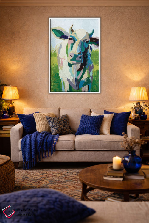 تابلو دکوراتیو گاو نقاشانه دو اثر گریس پاپ - D4W