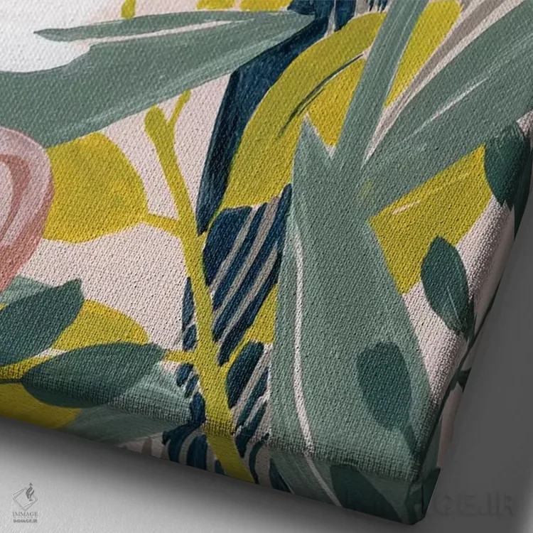 تابلو دکوراتیو طرح باغ ۱ اثر گریس پاپ - نمای نزدیک بافت بوم