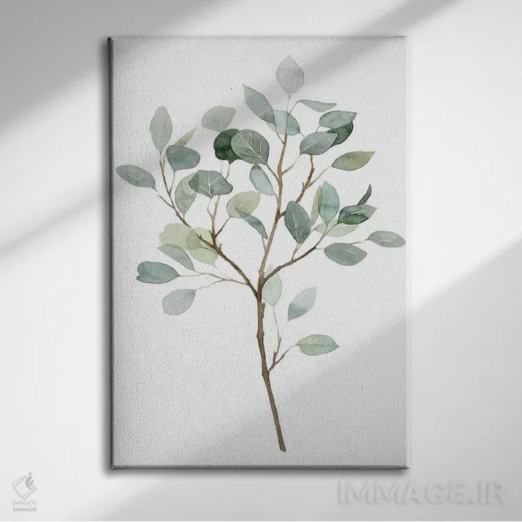 تابلو دکوراتیو اکالیپتوس شیشه ای دریایی ۲ اثر گریس پاپ - نمای روبهرو روی دیوار