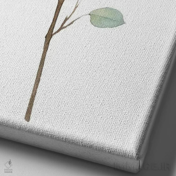 تابلو دکوراتیو اکالیپتوس شیشه ای دریایی ۲ اثر گریس پاپ - نمای نزدیک بافت بوم