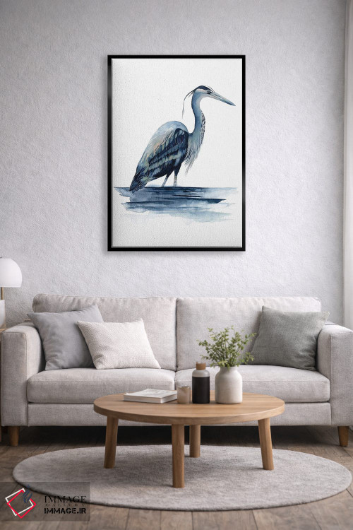 تابلو دکوراتیو حواصیل لاجوردی دو اثر گریس پاپ - D5B