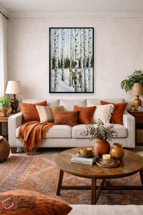 تابلو دکوراتیو گوزن در برف ۲ اثر گریس پاپ - D3B