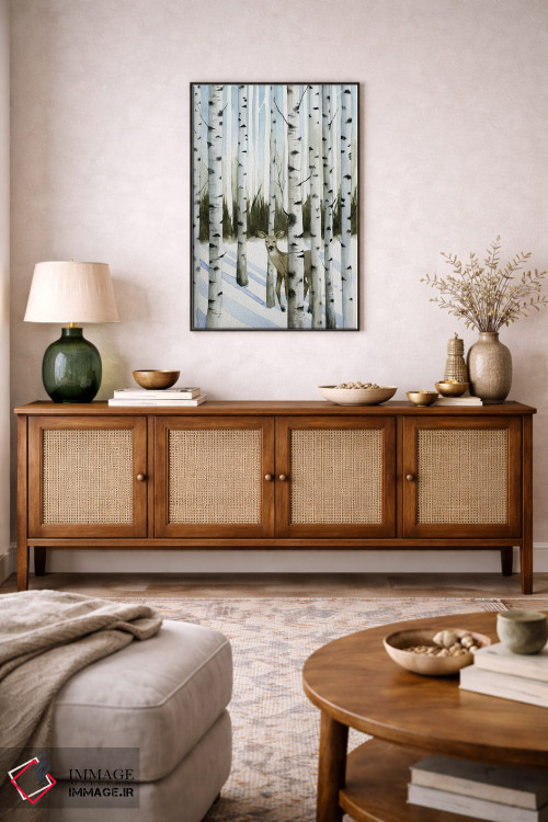 تابلو دکوراتیو گوزن در برف ۲ اثر گریس پاپ - D4B