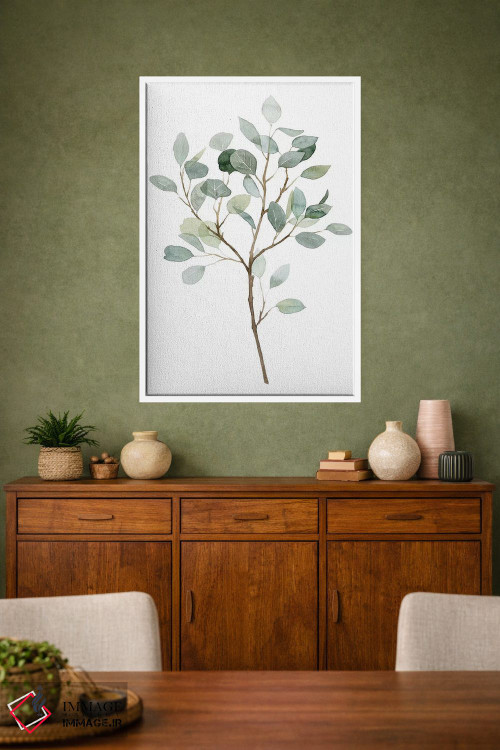 تابلو دکوراتیو اکالیپتوس شیشه ای دریایی ۲ اثر گریس پاپ - D1W