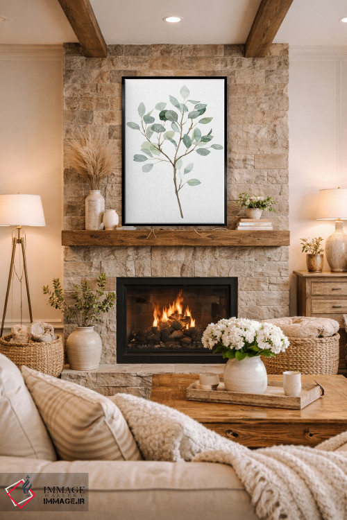 تابلو دکوراتیو اکالیپتوس شیشه ای دریایی ۲ اثر گریس پاپ - D2B