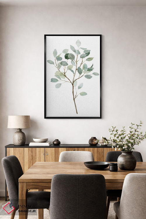 تابلو دکوراتیو اکالیپتوس شیشه ای دریایی ۲ اثر گریس پاپ - D5B