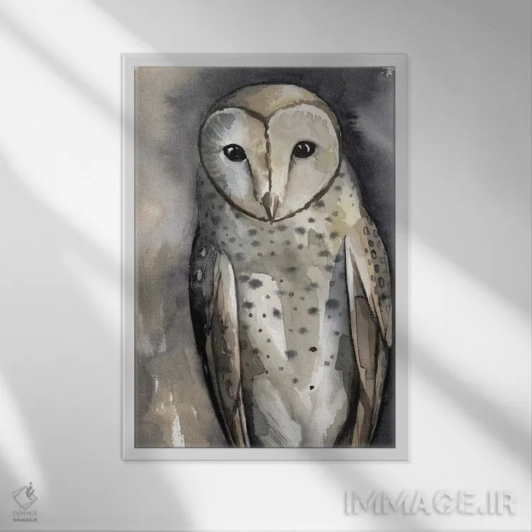 تابلو دکوراتیو سرخورنده ماه ۱ اثر گریس پاپ - نمای قابدار سفید