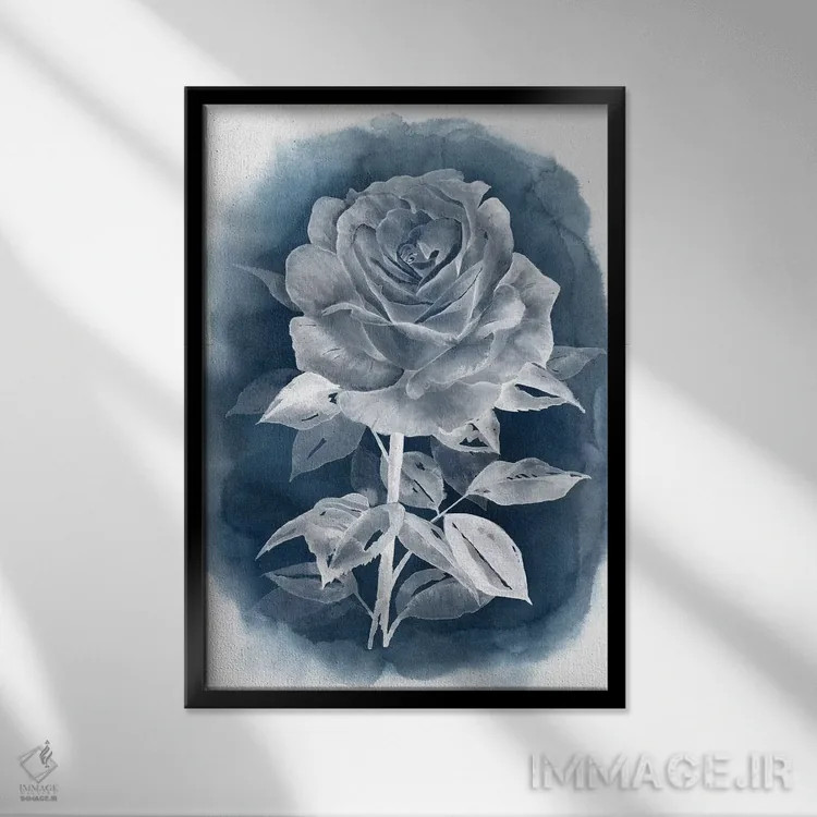 تابلو دکوراتیو رز شبح ۳ اثر گریس پاپ - نمای قابدار مشکی