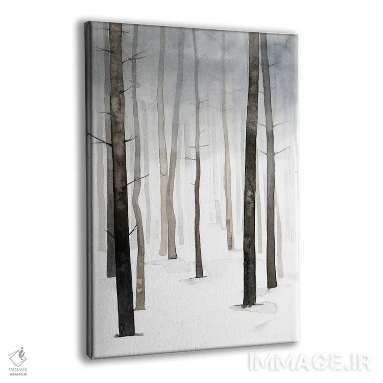 تابلو دکوراتیو پیاده روی مه آلود زمستانی ۱ اثر گریس پاپ - نمای پرسپکتیو محصول