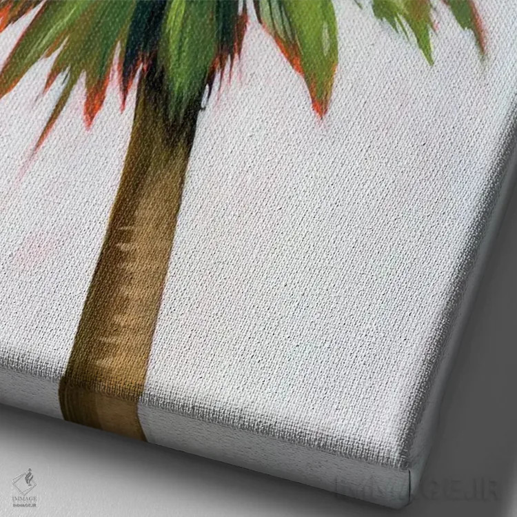 تابلو دکوراتیو درخشش نخل ۱ اثر گریس پاپ - نمای نزدیک بافت بوم