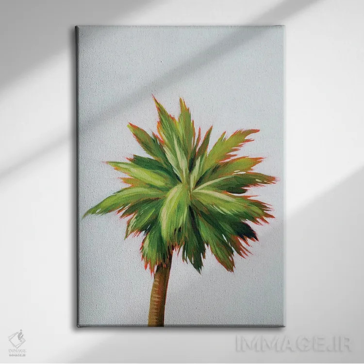 تابلو دکوراتیو درخشش نخل ۲ اثر گریس پاپ - نمای روبهرو روی دیوار