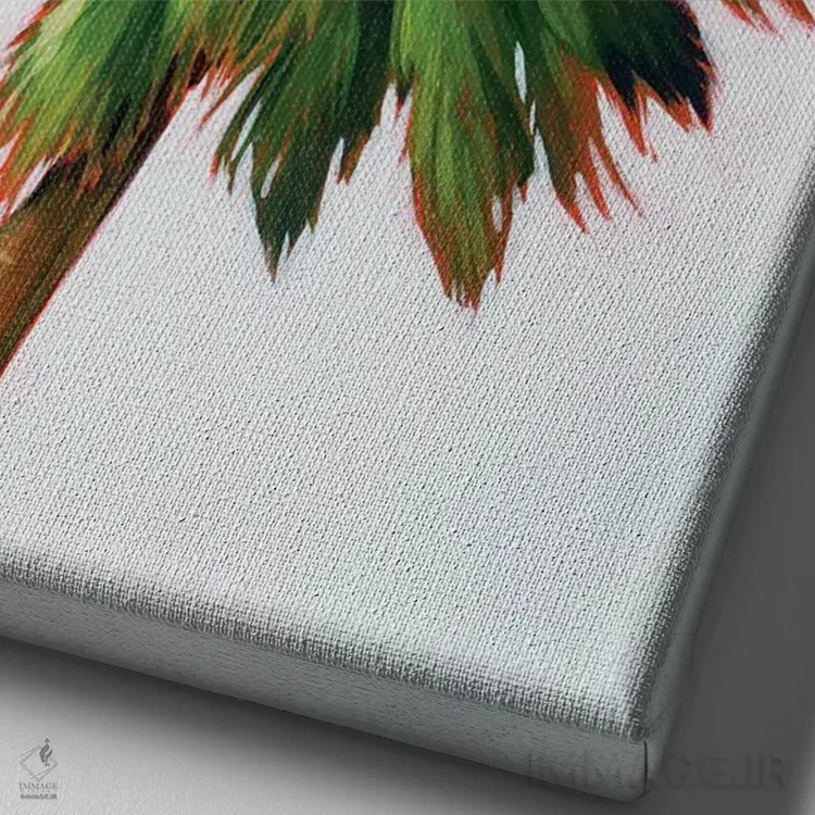 تابلو دکوراتیو درخشش نخل ۲ اثر گریس پاپ - نمای نزدیک بافت بوم