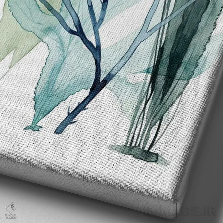 تابلو مینیمال برگ های دریایی ۳ اثر گریس پاپ - نمای نزدیک بافت بوم
