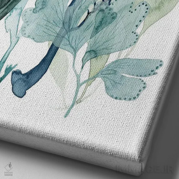 تابلو مینیمال برگ های دریایی ۴ اثر گریس پاپ - نمای نزدیک بافت بوم