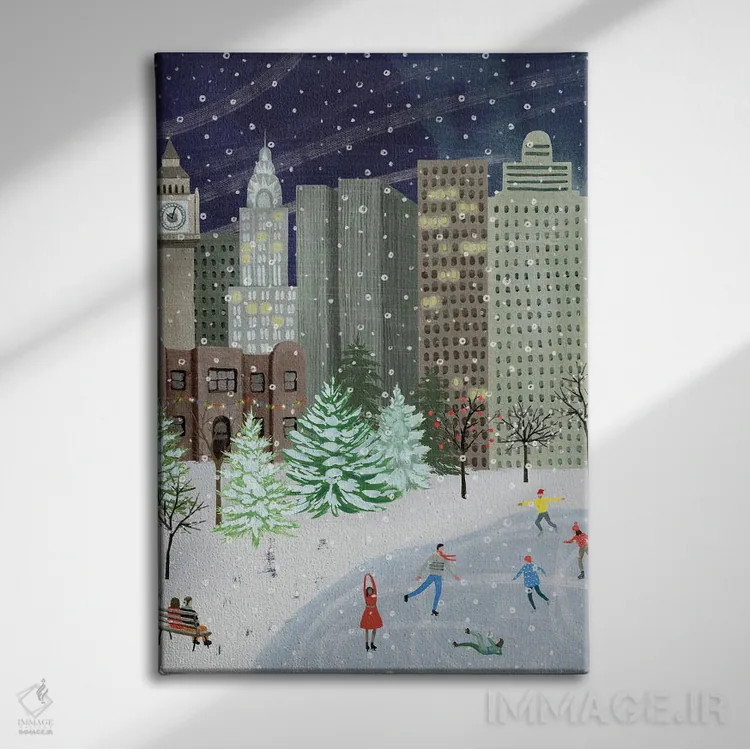 تابلو دکوراتیو کریسمس در شهر ۱ اثر گریس پاپ - نمای روبهرو روی دیوار
