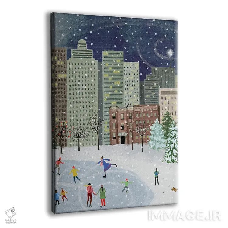 تابلو دکوراتیو کریسمس در شهر ۲ اثر گریس پاپ - نمای پرسپکتیو محصول