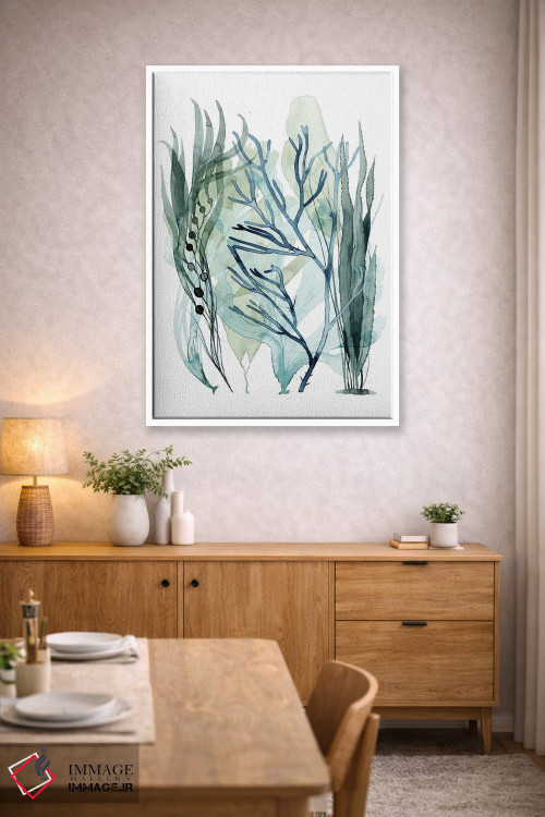تابلو مینیمال برگ های دریایی ۳ اثر گریس پاپ - D1W