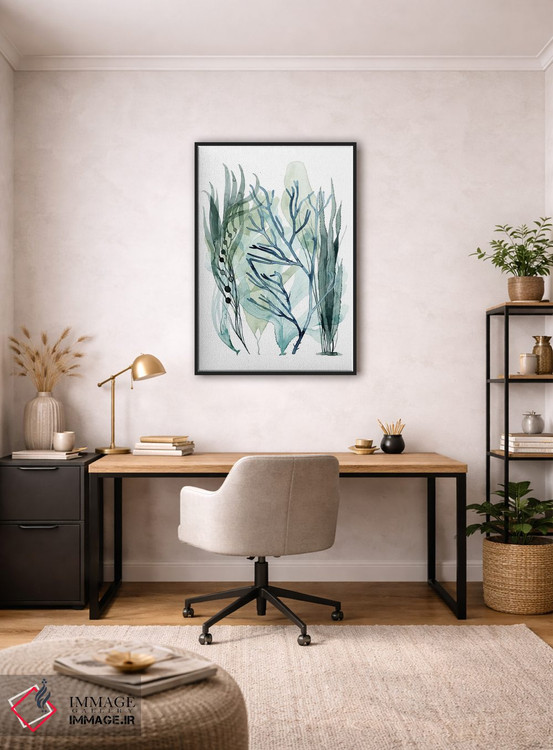 تابلو مینیمال برگ های دریایی ۳ اثر گریس پاپ - D2B