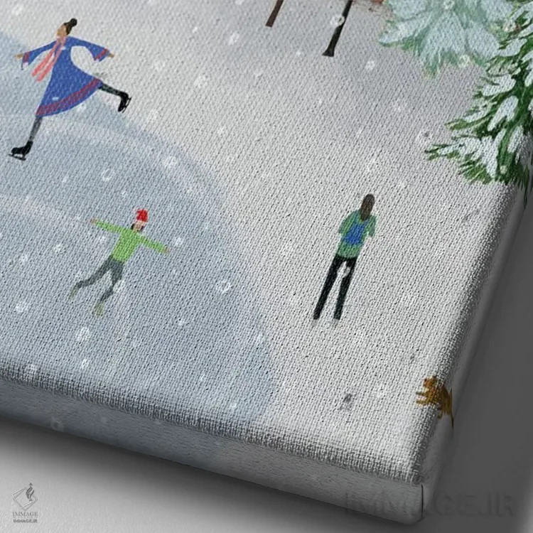 تابلو دکوراتیو کریسمس در شهر ۲ اثر گریس پاپ - نمای نزدیک بافت بوم