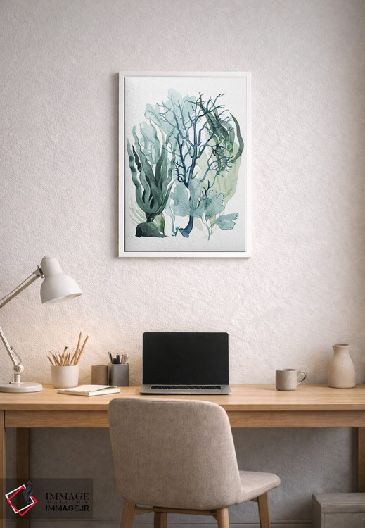 تابلو مینیمال برگ های دریایی ۴ اثر گریس پاپ - D1W