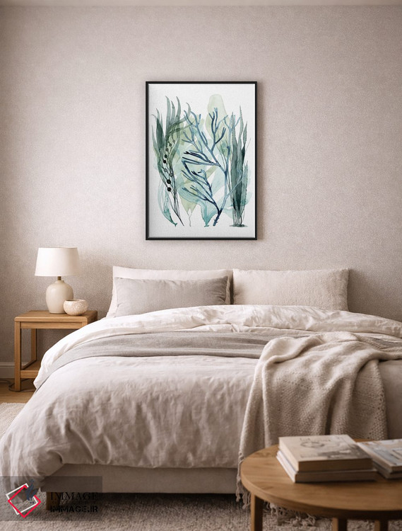 تابلو مینیمال برگ های دریایی ۳ اثر گریس پاپ - D4B