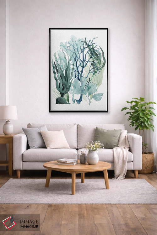 تابلو مینیمال برگ های دریایی ۴ اثر گریس پاپ - D2B