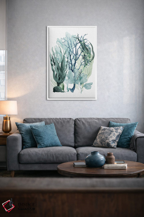 تابلو مینیمال برگ های دریایی ۴ اثر گریس پاپ - D4W