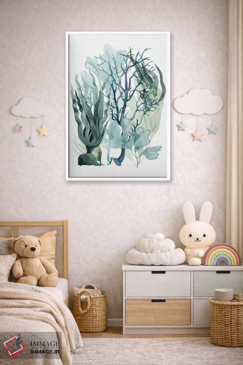 تابلو مینیمال برگ های دریایی ۴ اثر گریس پاپ - D3W