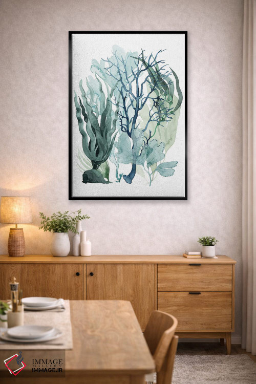 تابلو مینیمال برگ های دریایی ۴ اثر گریس پاپ - D5B