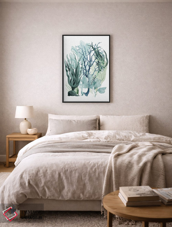 تابلو مینیمال برگ های دریایی ۴ اثر گریس پاپ - D6B