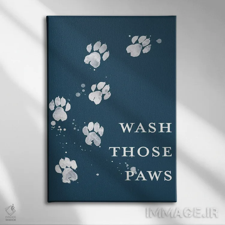 تابلو مدرن دستانت را بشوی ۱ اثر گریس پاپ - نمای روبهرو روی دیوار