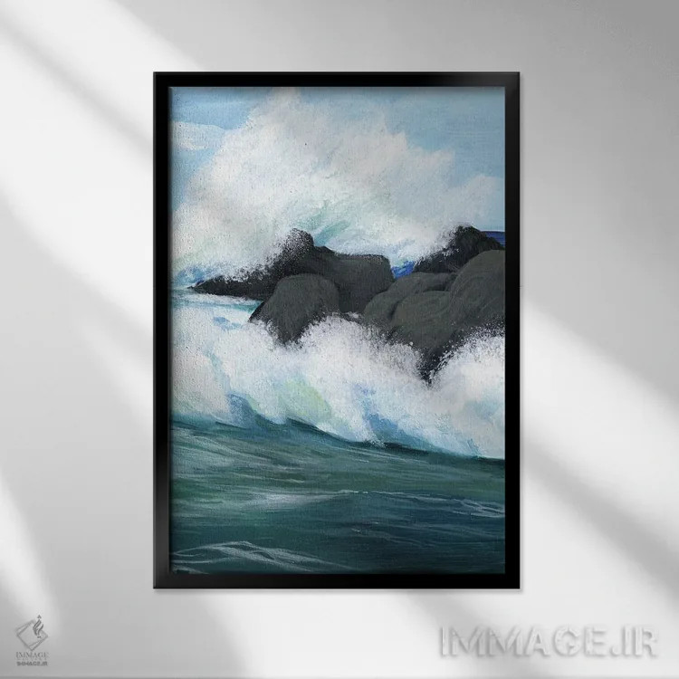 تابلو دکوراتیو شکستن بشکه ۲ اثر گریس پاپ - نمای قابدار مشکی