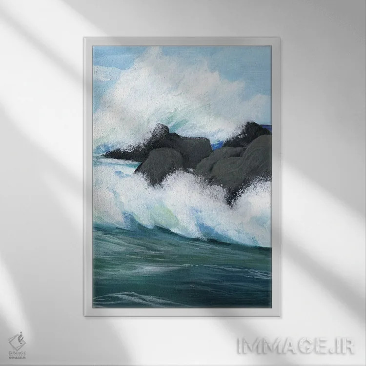 تابلو دکوراتیو شکستن بشکه ۲ اثر گریس پاپ - نمای قابدار سفید