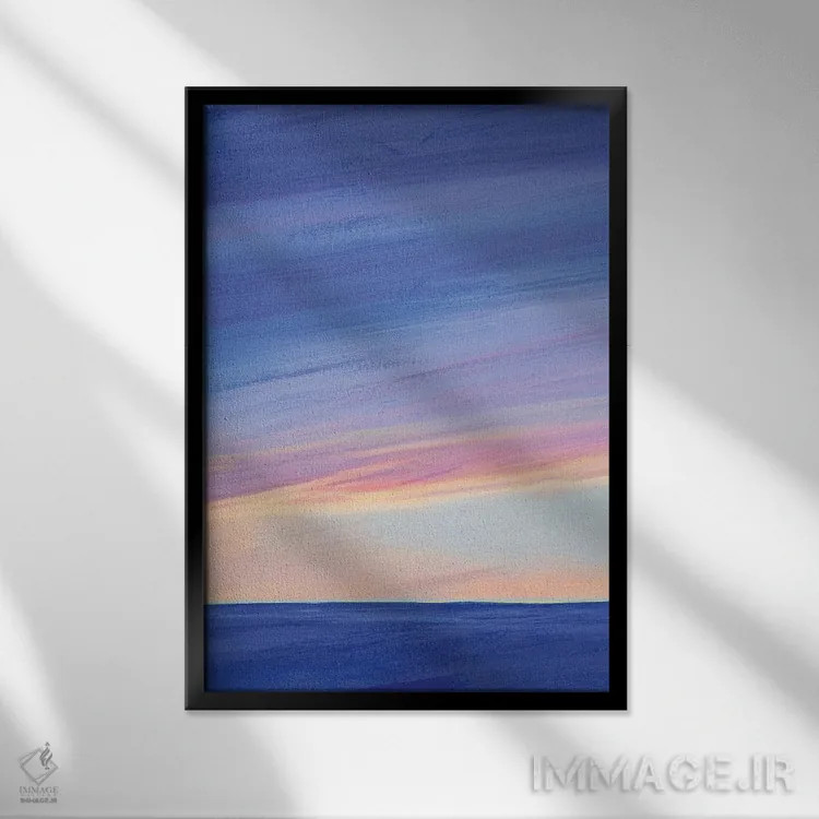 تابلو انتزاعی پرتو خورشید در گرگ و میش I اثر گریس پاپ - نمای قابدار مشکی