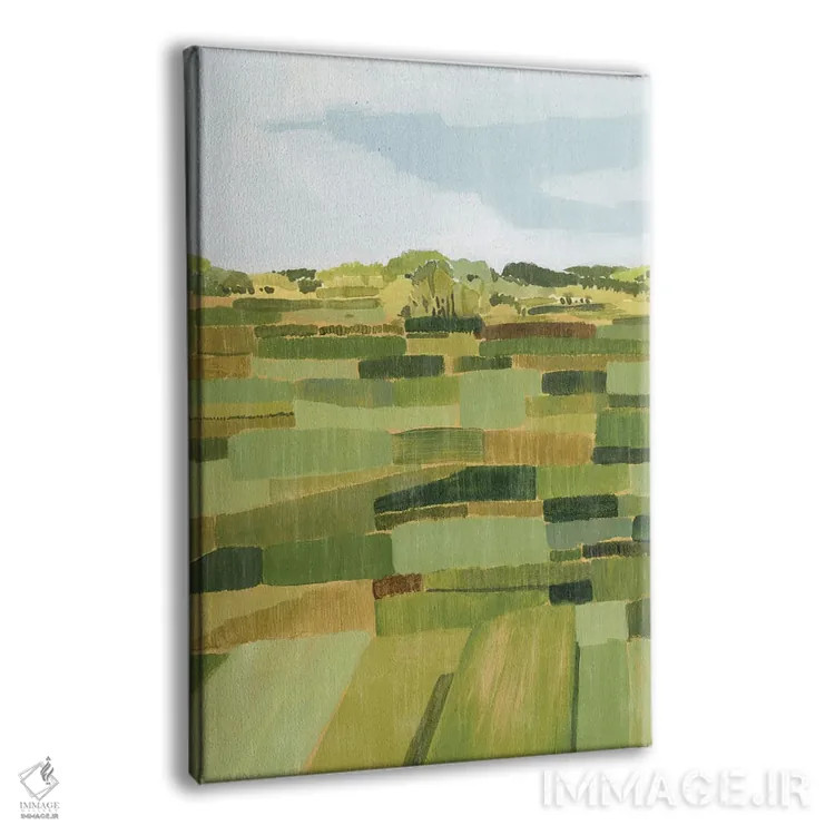 تابلو انتزاعی چمنزار بافتنی II اثر گریس پاپ - نمای پرسپکتیو محصول