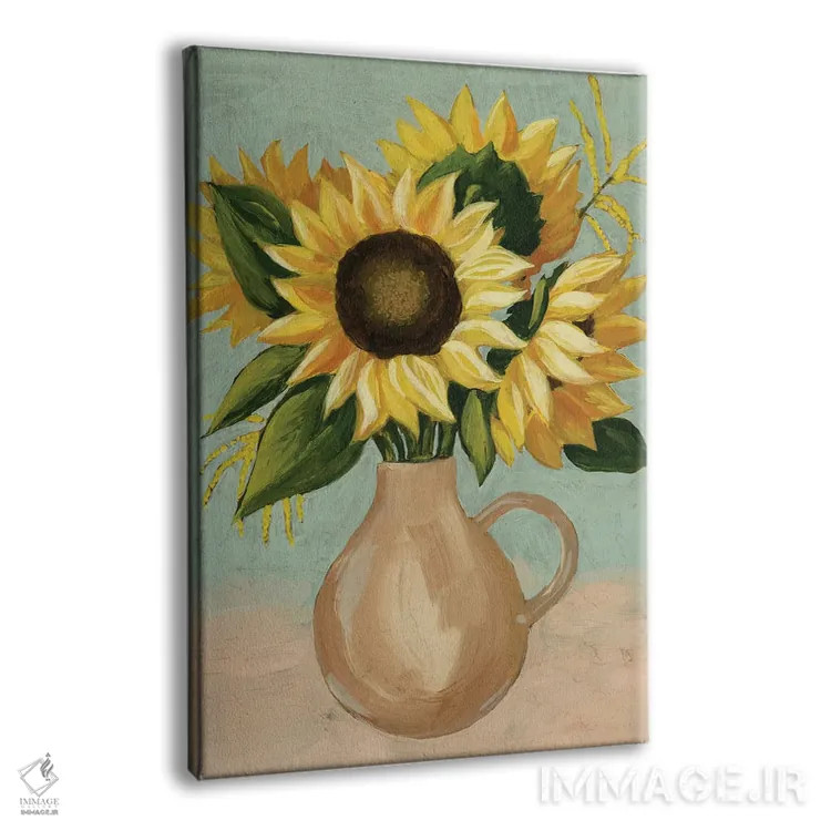 تابلو دکوراتیو عصرانه آفتابگردان I اثر گریس پاپ - نمای پرسپکتیو محصول