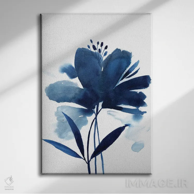 تابلو دکوراتیو شکوفه شعله ور II اثر گریس پاپ - نمای روبهرو روی دیوار