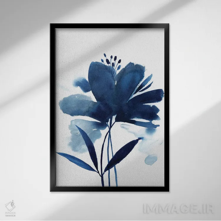 تابلو دکوراتیو شکوفه شعله ور II اثر گریس پاپ - نمای قابدار مشکی