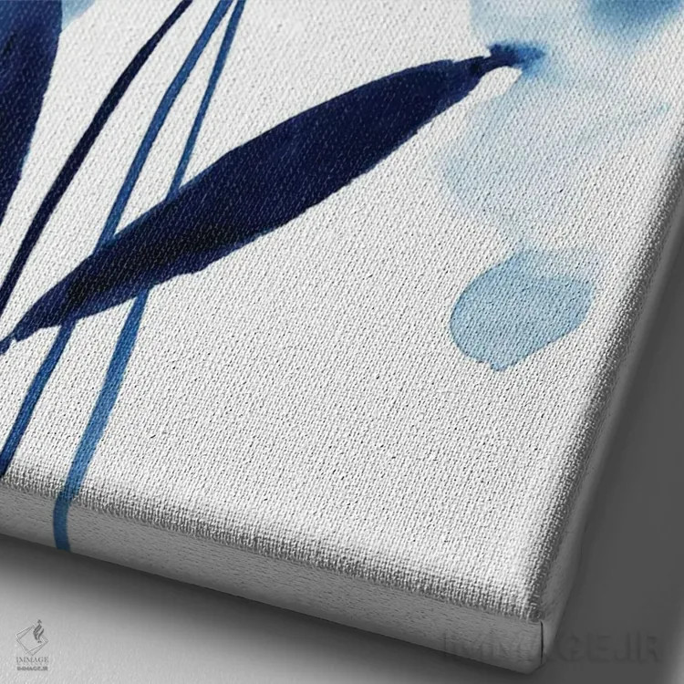 تابلو دکوراتیو شکوفه شعله ور II اثر گریس پاپ - نمای نزدیک بافت بوم