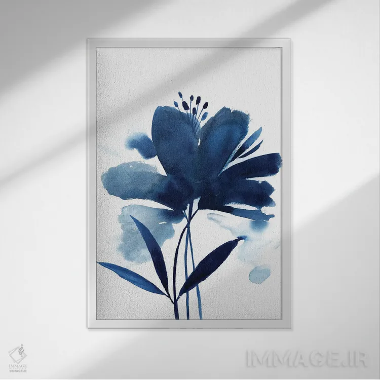 تابلو دکوراتیو شکوفه شعله ور II اثر گریس پاپ - نمای قابدار سفید