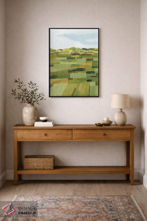 تابلو انتزاعی چمنزار بافتنی II اثر گریس پاپ - D2B